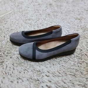 Brand New Clarks Grey Suede Flats